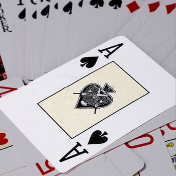 Texas Hold\'Em Водоустойчиви пластмасови карти за игра с широко тесте, матирано PVC, съдържат 56 карти с правила и карти All-In.