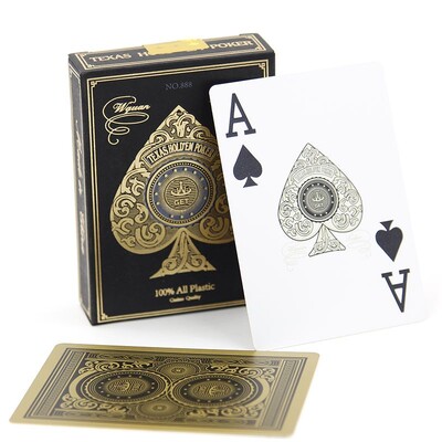 54 бр. карти/комплект пластмасови карти за игра на покер 24k злато водоустойчив baralho игральные карты cartas покер карти игрални пластик 