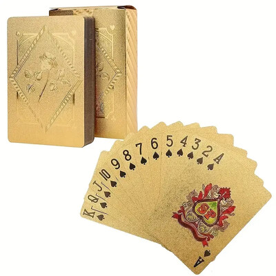 Plastični špil igraćih karata s ružičasto zlatnom folijom, visokokvalitetna plastična konstrukcija, elegantna mat završna obrada za smanjenu refleksiju