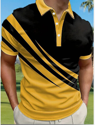 2024. Nova europska i američka muška polo kragna s 3D digitalnim tiskom široka ležerna muška majica kratkih rukava