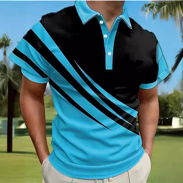 2024. Nova europska i američka muška polo kragna s 3D digitalnim tiskom široka ležerna muška majica kratkih rukava