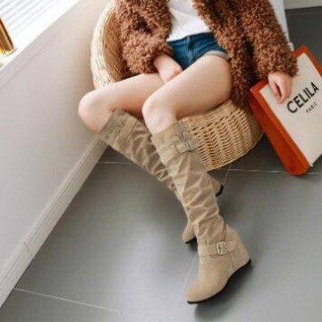 2023 m. nauji rudens ir žiemos pleištiniai batai korėjietiško stiliaus matiniai zomšiniai aukštakulniai riterių batai