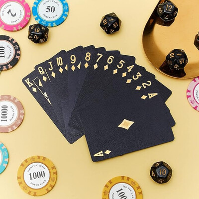 Culoare Negru Auriu Joc de cărți de joc Grup de cărți Costum de poker impermeabil Pachet Magic Dmagic Colectie de cadouri pentru jocuri de masă