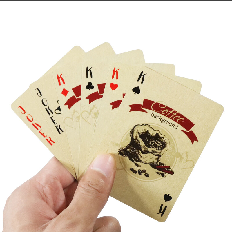 Kafijas papīrs Spēļu kārtis Vintage 54gab/komplekts Pokera kārtis Klāja Galda spēles Retro klasiskais pokers kafijas pauzei Kluba ballīšu spēles