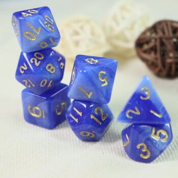 Комплект от 7 части Blue Starry Sky Series Galaxy Space Dice, подходящ за парти с приятели, семейни игри