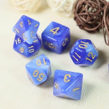 Комплект от 7 части Blue Starry Sky Series Galaxy Space Dice, подходящ за парти с приятели, семейни игри