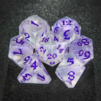 Специална оферта 7Pcs Set DND Acryli Dice Multifaceted Table Game D4 D6 D8 D10 D12 D20 Game Dice Party Game Acrylic Polyhedral Dice