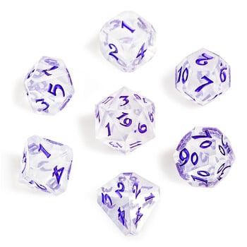 Специална оферта 7Pcs Set DND Acryli Dice Multifaceted Table Game D4 D6 D8 D10 D12 D20 Game Dice Party Game Acrylic Polyhedral Dice