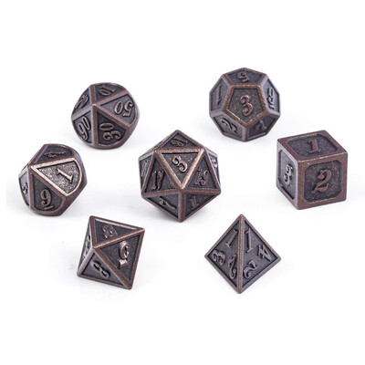 DND metalinių kauliukų rinkinys, daugiakampiai kauliukai, D ir D, RPG vaidmenų žaidimas, stalo žaidimai, vakarėlių klubas, D4, D6, D8, D10, D %, D12, D20 7 vnt.