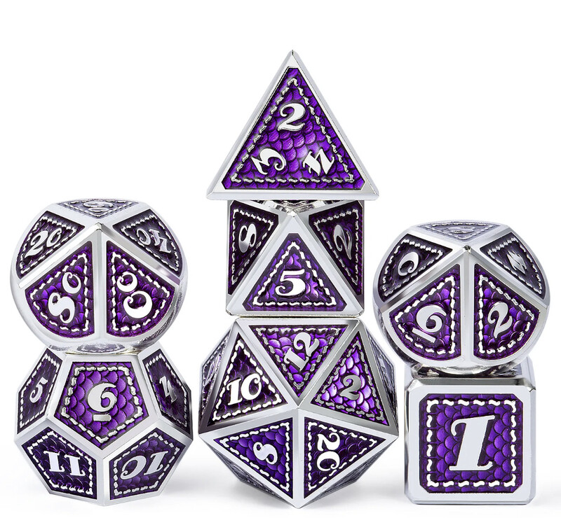 DND metalinių kauliukų rinkinys, daugiakampiai kauliukai, D ir D, RPG vaidmenų žaidimas, stalo žaidimai, vakarėlių klubas, D4, D6, D8, D10, D %, D12, D20 7 vnt.