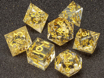 DnD Sharp Egde sea wave Resin Dice, комплект полиедрални зарове, d и d зарове, комплект зелени зарове