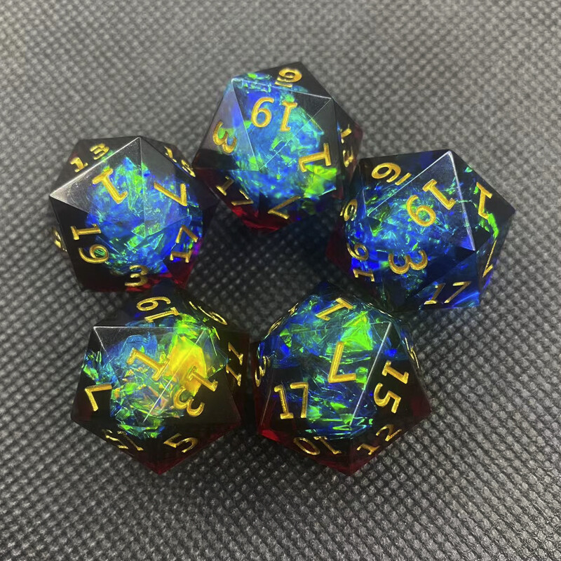 Set de zaruri din rășină 2/5 buc. Zaruri poliedre cu forme multiple pentru decorarea interioară, jucărie, ornamente pentru joc de rol, joc portabil de masă