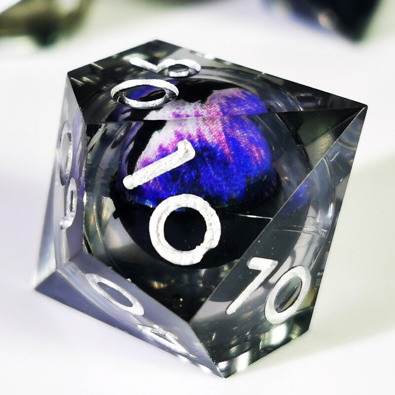 DnD täringukomplekt – 7-osaline terava servaga vaigust täringud pöörleva draakonisilmaga, mitmetahulised täringud vangikongide ja draakonite jaoks, lauapealne RPG