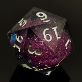 35 mm голям D20 прозрачна смола плаващ пясък зарове COC Run group Cthulhu зарове DND настолна игра ролеви зарове