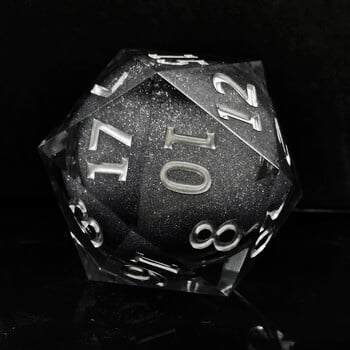 35 mm голям D20 прозрачна смола плаващ пясък зарове COC Run group Cthulhu зарове DND настолна игра ролеви зарове