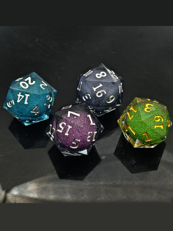 35 mm velike D20 kocke od prozirne smole i živog pijeska COC Run group Cthulhu kocke DND kockice za društvene igre