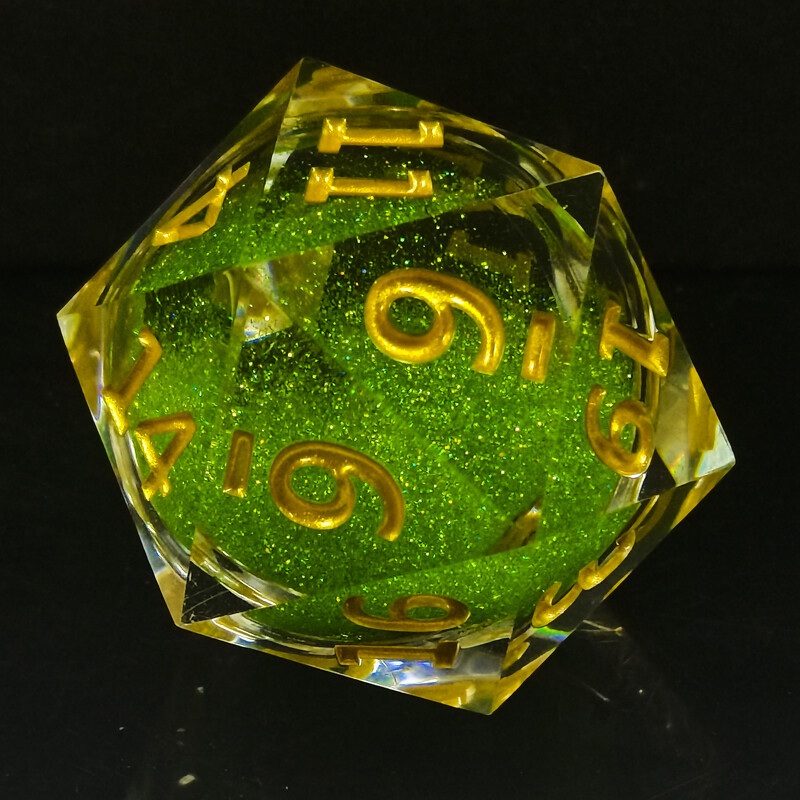 35 mm velike D20 kocke od prozirne smole i živog pijeska COC Run group Cthulhu kocke DND kockice za društvene igre