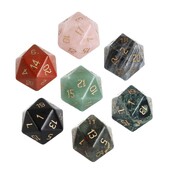 Spot Goods Natural Crystal D20 kauliukai Agatas Obsidianas Rožinis Kvarcas Labradoritas Daugiakampis Akmens kauliukai Individualizuoto šrifto Simbolio Rašto Logotipas