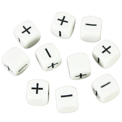 10 бр. Нов символ плюс или минус Операция със зарове + - Цвят Син 16 MM Аритметика Преподаване на математика Предучилищно образование