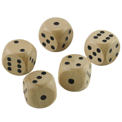 Комплект дървени зарове 5 бр. D6 D10 Дървени зарове за ролева настолна игра Многостранно забавление