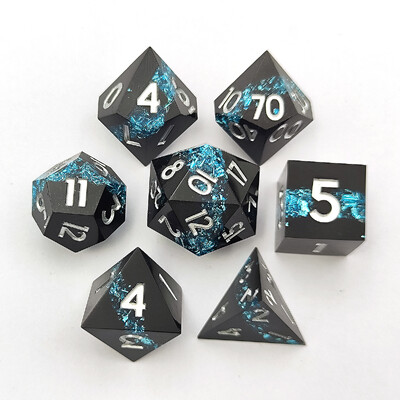 Ručno izrađene kockice od smole s oštrim kutovima, set od 7 dijelova, poliedar, podučavanje matematike, Cthulhu trčanje, grupna društvena igra, igranje uloga
