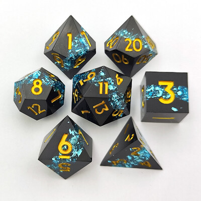 Ručno izrađene kockice od smole s oštrim kutovima, set od 7 dijelova, poliedar, podučavanje matematike, Cthulhu trčanje, grupna društvena igra, igranje uloga