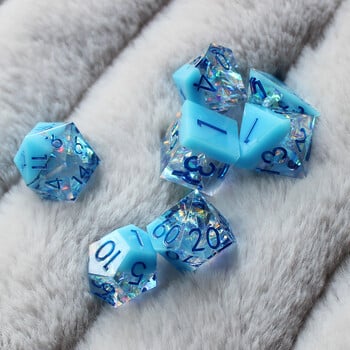 2023 Resin Dice 7PCs Dnd Set Solid Polyhedral D&D Dice DND For Role Playing Rpg Rol Pathfinder Board Game Dragon Scale Gifts