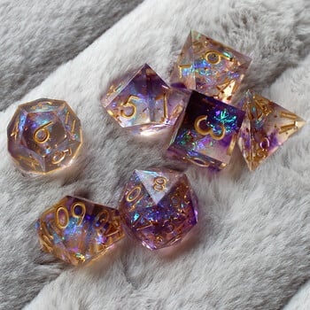 2023 Resin Dice 7PCs Dnd Set Solid Polyhedral D&D Dice DND For Role Playing Rpg Rol Pathfinder Board Game Dragon Scale Gifts