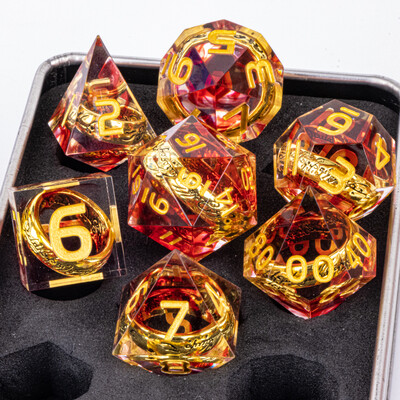 Ring Resin DnD Dice Include One Rings Dice Set, Lord of Dice Polihedral Dice Set, The Ring Dice, zaruri dd