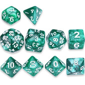 Pearl Swirl Polyhedral 10-die DND kauliukų rinkinys Extra D30 D24 D10(1-10), skirtas stalo žaidimams