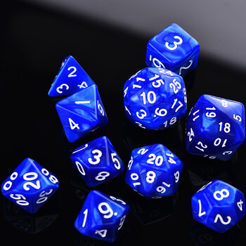 Pearl Swirl Polyhedral 10-Die DND Dice Set Extra D30 D24 D10(1-10) за игри на маса