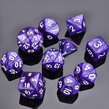 Pearl Swirl Polyhedral 10-Die DND Dice Set Extra D30 D24 D10(1-10) за игри на маса