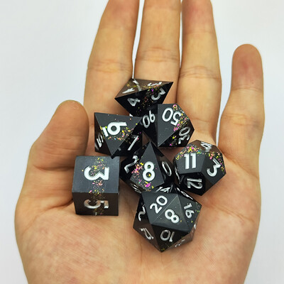 Aštriu kampu dervos kauliukai 7 dalių rinkinys daugiakampis matematikos mokymas Cthulhu bėgimo grupės stalo žaidimas žaidimas vaidmenų žaidimas D20 D6
