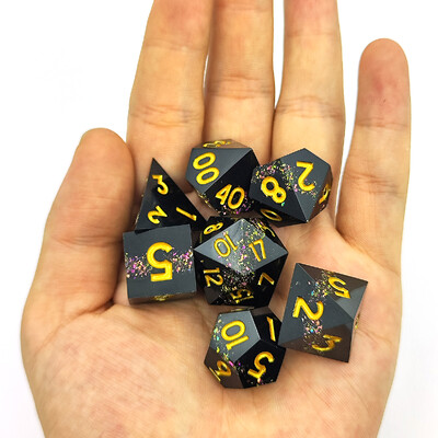 Aštriu kampu dervos kauliukai 7 dalių rinkinys daugiakampis matematikos mokymas Cthulhu bėgimo grupės stalo žaidimas žaidimas vaidmenų žaidimas D20 D6