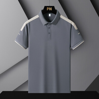 Nova ultra-tanka visokokvalitetna majica s preklopom od ledene svile za muškarce, lagana, prozračna, poslovna majica za slobodno vrijeme, sport na otvorenom, trening