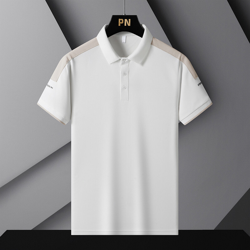 Nova ultra-tanka visokokvalitetna majica s preklopom od ledene svile za muškarce, lagana, prozračna, poslovna majica za slobodno vrijeme, sport na otvorenom, trening