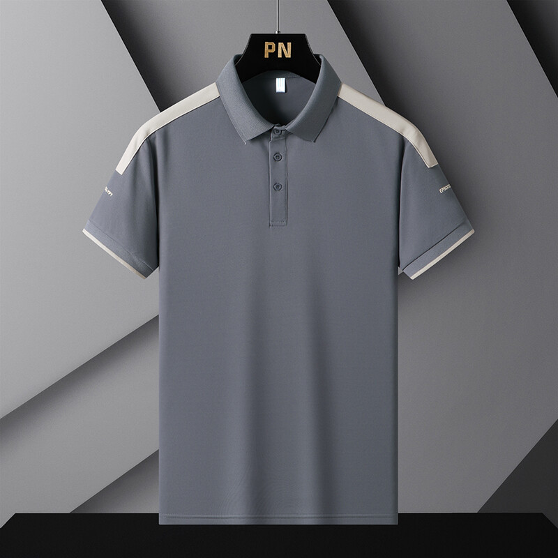 Nova ultra-tanka visokokvalitetna majica s preklopom od ledene svile za muškarce, lagana, prozračna, poslovna majica za slobodno vrijeme, sport na otvorenom, trening