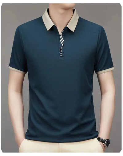 Polo cu mânecă scurtă pentru bărbați Business Casual Pelf Polo Fashion Vară Tricou popular Golf Polo pentru bărbați