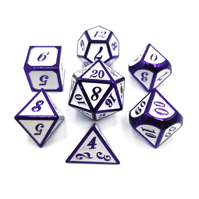 Комплект многогранни метални зарове, RPG зарове, зарове, D20, D12, D %, D10, D8, D6, D4, TRPG игри, настолна настолна игра, комплект от 7 бр.