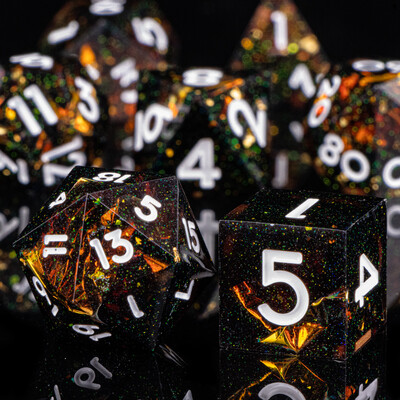 DnD Red rankų darbo Sharp Edge dervos kauliukų rinkinys TRPG, daugiakampių kauliukų rinkinys požemiams ir drakonui, D+D kauliukai, stalo žaidimų kauliukai