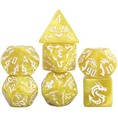 Poliedralni set kocki od 7 komada za igračke kocke, DND i RPG, stolne igre, uzorke zmaja i kockice za igre s bisernim efektom