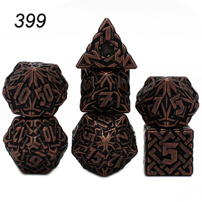 2023 Нови метални зарове 7PCs Dnd Set Solid Polyhedral D&D Dice DND за ролева игра Rpg Rol Pathfinder Board Game