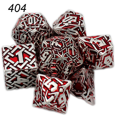 2023 Нови метални зарове 7PCs Dnd Set Solid Polyhedral D&D Dice DND за ролева игра Rpg Rol Pathfinder Board Game