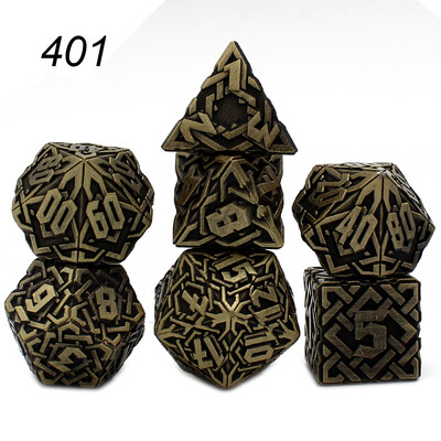 2023 Нови метални зарове 7PCs Dnd Set Solid Polyhedral D&D Dice DND за ролева игра Rpg Rol Pathfinder Board Game
