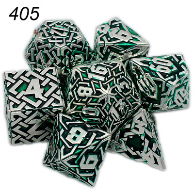 2023 Нови метални зарове 7PCs Dnd Set Solid Polyhedral D&D Dice DND за ролева игра Rpg Rol Pathfinder Board Game