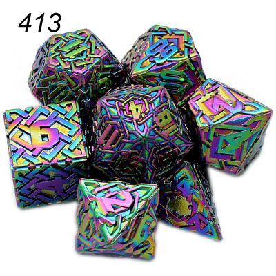 2023 Нови метални зарове 7PCs Dnd Set Solid Polyhedral D&D Dice DND за ролева игра Rpg Rol Pathfinder Board Game