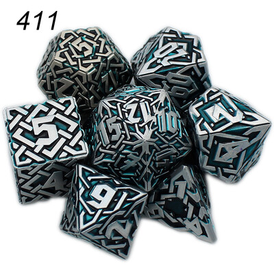 2023 Нови метални зарове 7PCs Dnd Set Solid Polyhedral D&D Dice DND за ролева игра Rpg Rol Pathfinder Board Game