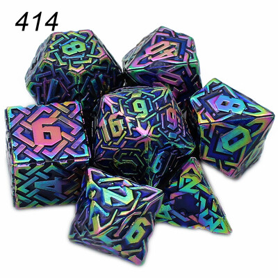 2023 Нови метални зарове 7PCs Dnd Set Solid Polyhedral D&D Dice DND за ролева игра Rpg Rol Pathfinder Board Game