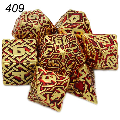 2023 Нови метални зарове 7PCs Dnd Set Solid Polyhedral D&D Dice DND за ролева игра Rpg Rol Pathfinder Board Game