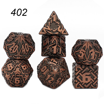 2023 Нови метални зарове 7PCs Dnd Set Solid Polyhedral D&D Dice DND за ролева игра Rpg Rol Pathfinder Board Game